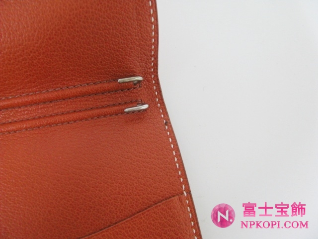エルメス手帳カバーレッド（金具：シルバー）HERMES328037